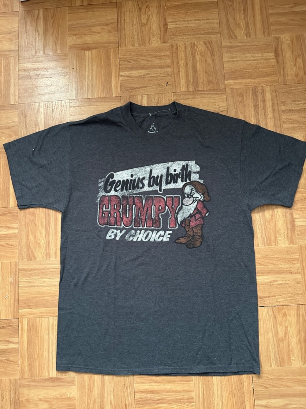 Genius by Birth Grumpy Graphic Tee - Dark Gray